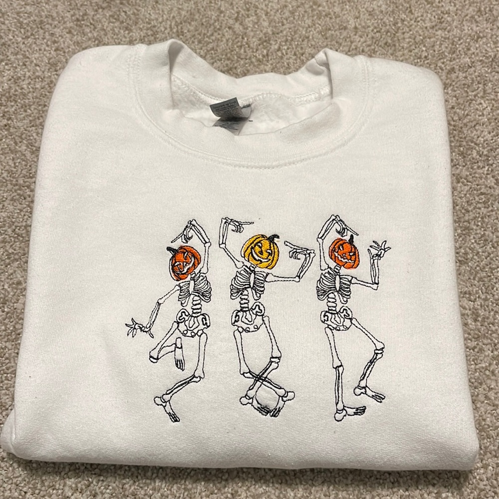 Handmade Halloween Embroidered Crewneck
